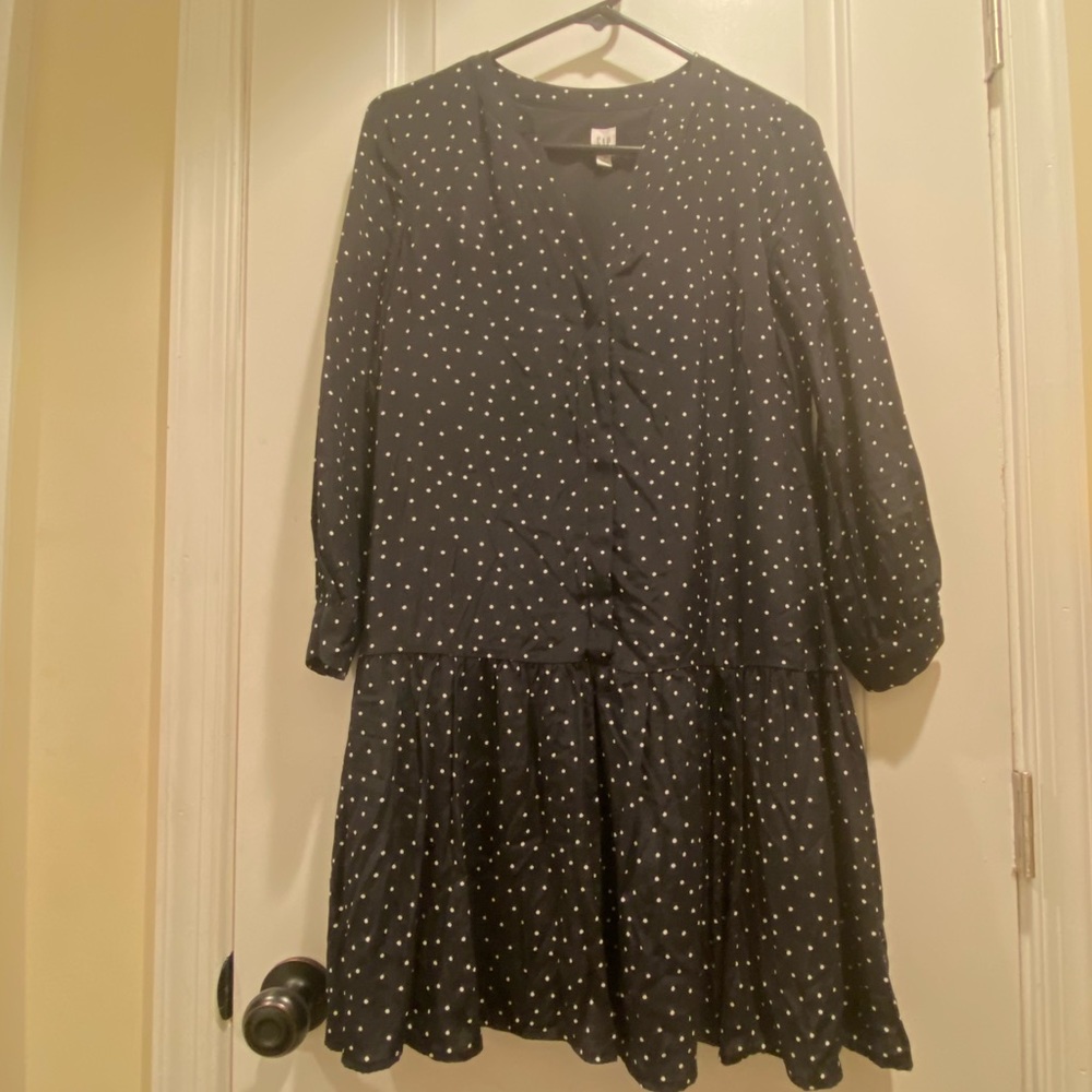 GAP Long Sleeve Polka Dot Shift Dress Size 4